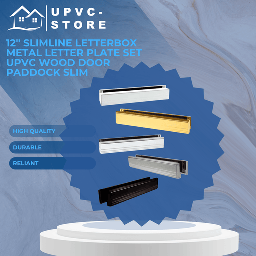 Yale 12'' Slimline Letterbox Metal Letter Plate Set UPVC Wood Door Paddock Slim