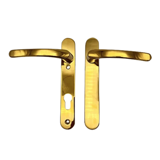 Blank External Lever/Lever uPVC Multipoint Door Handles – 92mm PZ Centres – Sprung Mechanism – 122mm Screw Fixings