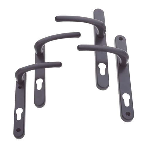 Anthracite Grey RAL 7016 uPVC Door Handle 92PZ Sprung Double Glazing Pair Set Patio PVC Front Lever 92mm