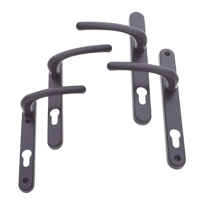 Anthracite Grey RAL 7016 uPVC Door Handle 92PZ Sprung Double Glazing Pair Set Patio PVC Front Lever 92mm