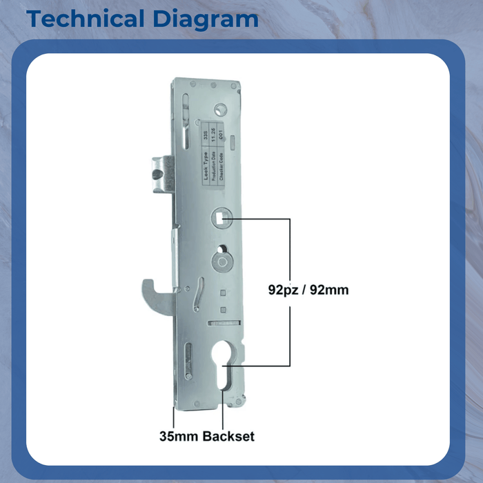 Kenrick Excalibur Replacement uPVC Gear Box Door Lock Centre Case Single Spindle