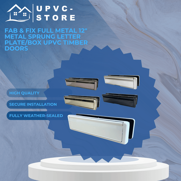 Fab & Fix Full Metal 12" Metal Sprung Letter Plate/Box UPVC Timber Doors