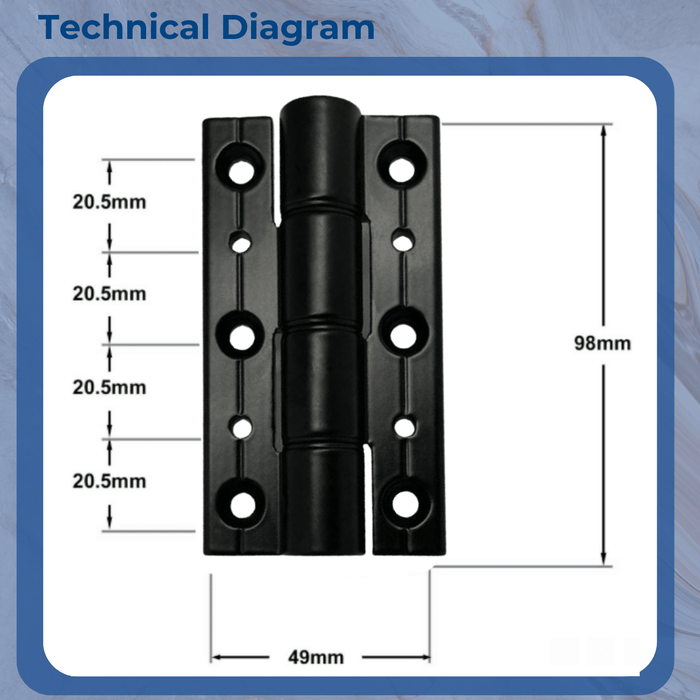 Glide Hardware Bi-Fold Door Hinge - Aluminium System Exlabesa, smarts Visofold 1000