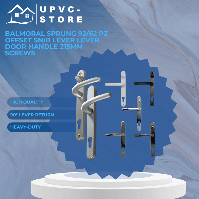 Balmoral Sprung 92/62 pz Offset Snib Lever Lever Door Handle 215mm Screws