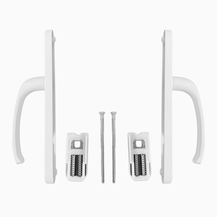 UPVC Double Glazing 92PZ 210mm Screw Centres Sprung Door Handle Set PVC Long Backplate