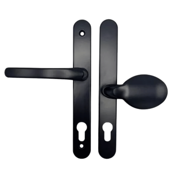 UPVC Offset Lever/Pad Multipoint Door Handles – 95mm/65mm PZ – 200mm Screw Centres – Sprung