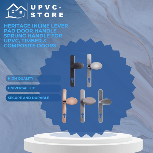 Heritage Inline Lever Pad Door Handle – Sprung Handle for uPVC, Timber & Composite Doors