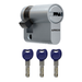 Apecs AP High Security Euro Half Cylinder Nickel Door Lock uPVC Aluminium Timber Door Barrel 6 Pin