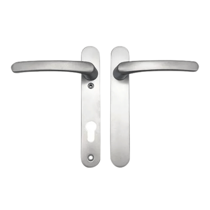 Blank External Lever/Lever uPVC Multipoint Door Handles – 92mm PZ Centres – Sprung Mechanism – 122mm Screw Fixings
