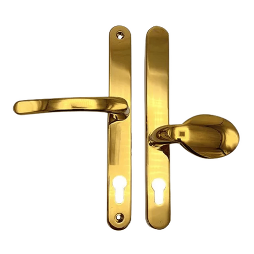 Sprung Lever/Pad Offset uPVC Multipoint Door Handles – 92mm/62mm PZ Centres – 240mm Screw Fixings