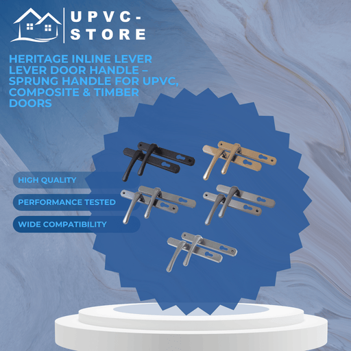 Heritage Inline Lever Lever Door Handle – Sprung Handle for uPVC, Composite & Timber Doors
