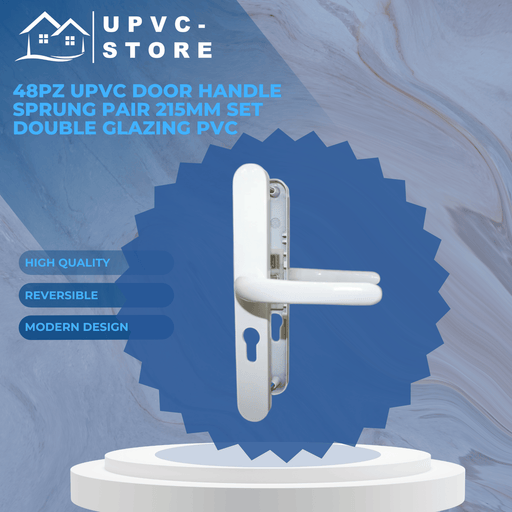48pz uPVC Door Handle Sprung Pair 215mm Set Double Glazing PVC