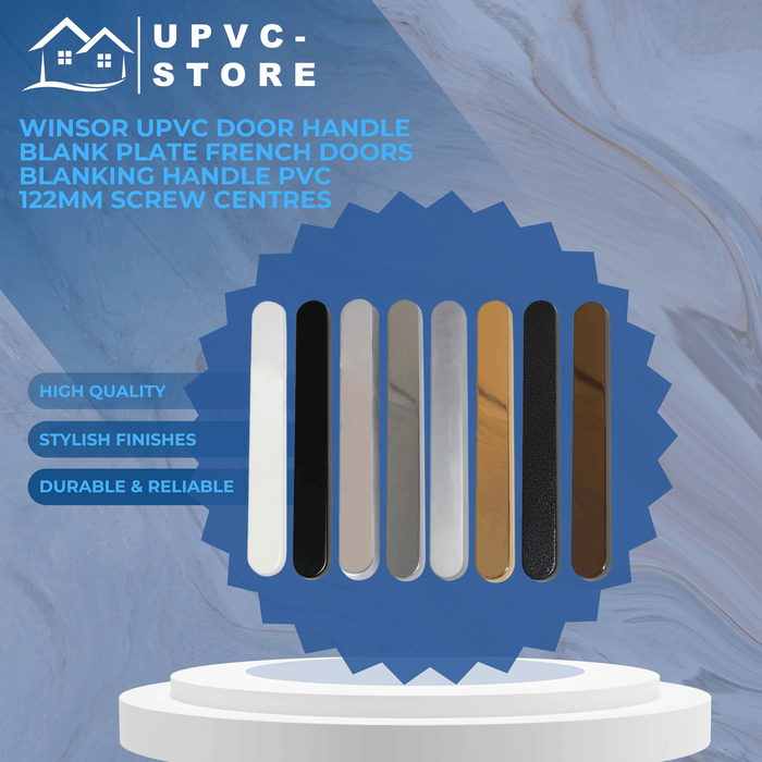Winsor uPVC Door Handle Blank Plate French Doors Blanking Handle PVC 122mm Screw Centres