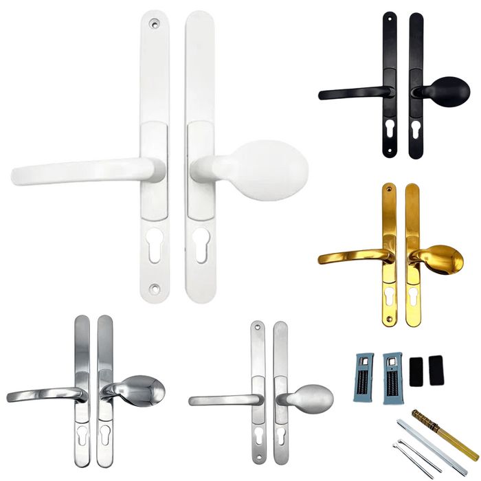 Adjustable UPVC Lever Pad Door Handles – Multipoint, Sprung, 62/95mm PZ, 260mm Screw Centres
