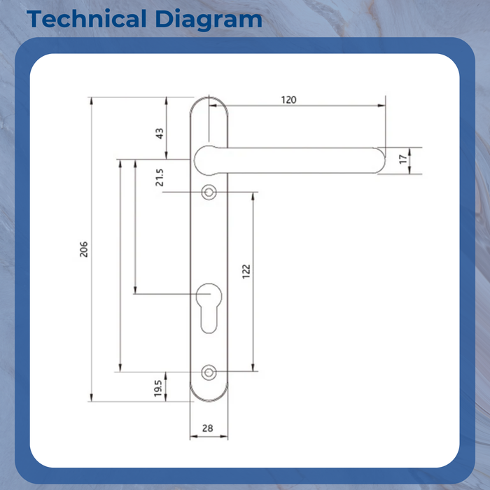Fab Fix Windsor UPVC Lever Door Handles 92pz 122mm Screw Centres