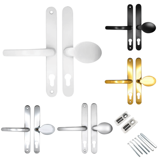 UPVC Lever Moveable Pad uPVC Door Handles for Multipoint Locks – 68mm PZ, 215mm Screw Centres, Sprung