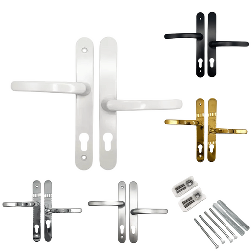 Offset Lever Lever uPVC Multipoint Door Handles – 92mm / 62mm PZ Centres – Sprung Mechanism – 200mm Screw Fixing Centres