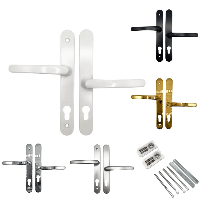 Offset Lever Lever uPVC Multipoint Door Handles – 92mm / 62mm PZ Centres – Sprung Mechanism – 200mm Screw Fixing Centres