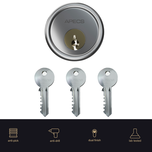 APECs Standard Rim Cylinder 3 keys Replacement Door Lock Nightlatch Latch 