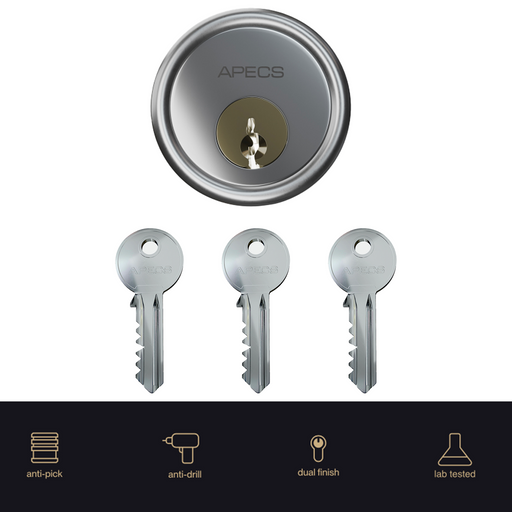 APECs Standard Rim Cylinder 3 keys Replacement Door Lock Nightlatch Latch