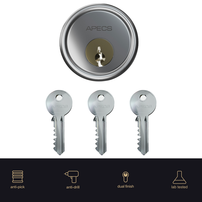APECs Standard Rim Cylinder 3 keys Replacement Door Lock Nightlatch Latch