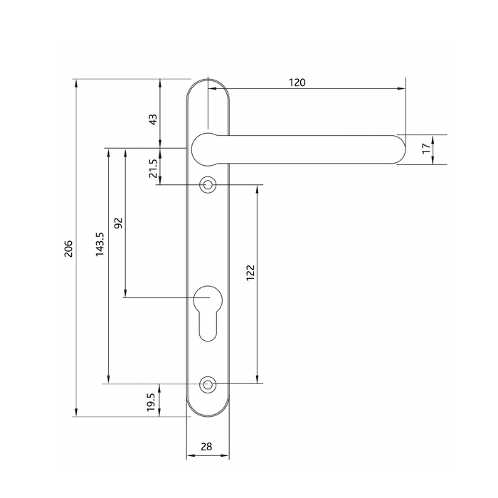 Anthracite Grey RAL 7016 uPVC Door Handle 92PZ Sprung Double Glazing Pair Set Patio PVC Front Lever 92mm