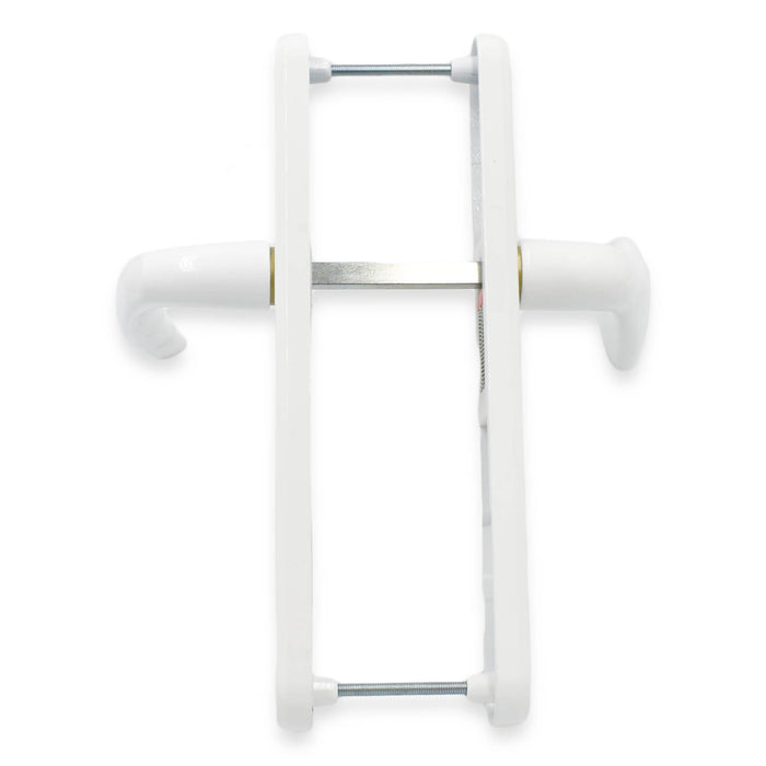 UPVC White Door Handle Set 92PZ Sprung Lever Pad PVC 215mm Fix Hoppe Atlanta