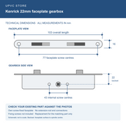 Kenrick Excalibur 22mm uPVC Window Lock Gearbox with Screw-Fixed Faceplate
