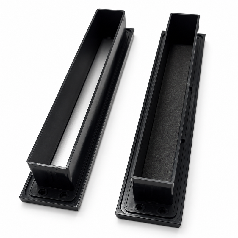 Yale Slimmaster 12 Inch uPVC Door Letterbox - Polished Silver & Black, 317 x 50mm