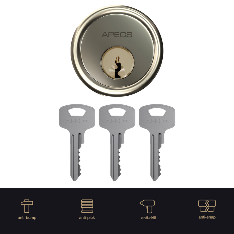 APECs XS Standard Rim Cylinder 3 keys Replacement Door Lock Nightlatch Latch