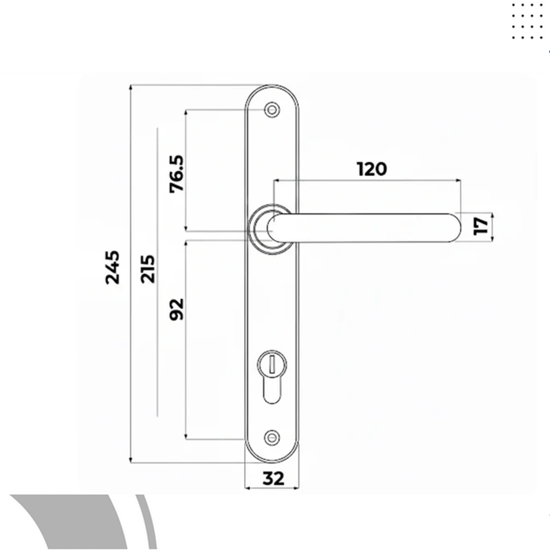uPVC Door Handle 215mm Screw Centres 92PZ Sprung - Super Express