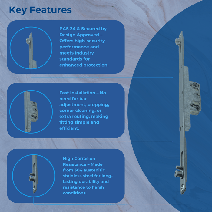 Yale Securistyle Defender Pin Inline Window Espag Lock Various Sizes PAS 24