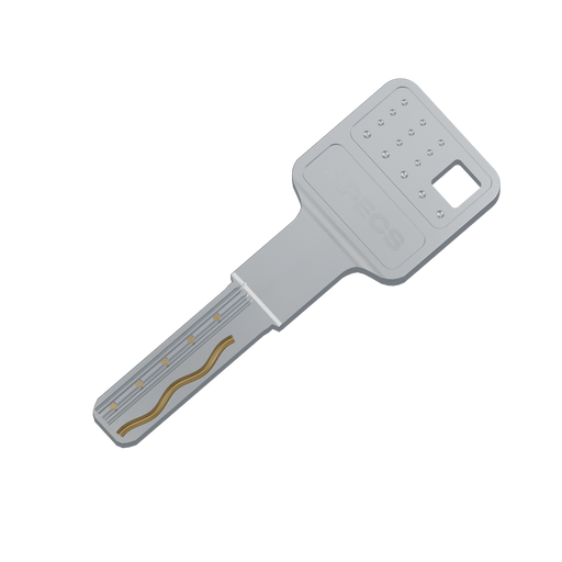 Current all-metal APECS AP key – keyed-alike service illustration; cylinders and extra keys ordered separately