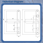 Fab Fix Door Handle Farnham Sprung Inline Lever Lever 68mm Door Handle Snib