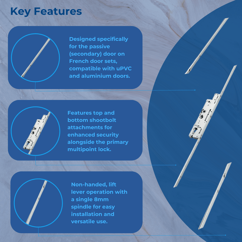 Fullex XL Passive Lift Lever Door Lock – High-Security Multipoint Locking System