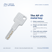 APECS AP v3 3 Star Euro Cylinder Thumbturn Door Lock uPVC Composite Aluminium Timber 3 Keys