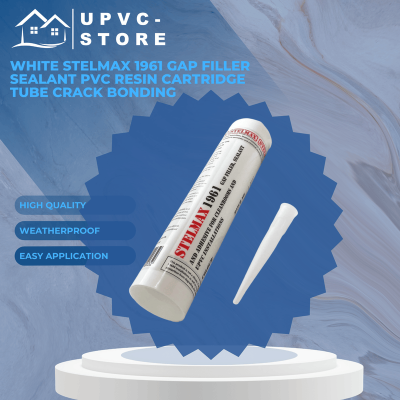 White Stelmax 1961 Gap Filler Sealant PVC Resin Cartridge Tube Crack Bonding