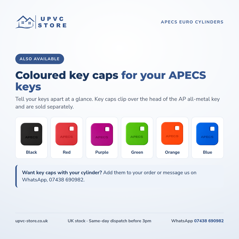 APECS AP v3 3 Star Euro Cylinder Key/Key Door Lock uPVC Composite Aluminium Timber 3 Keys