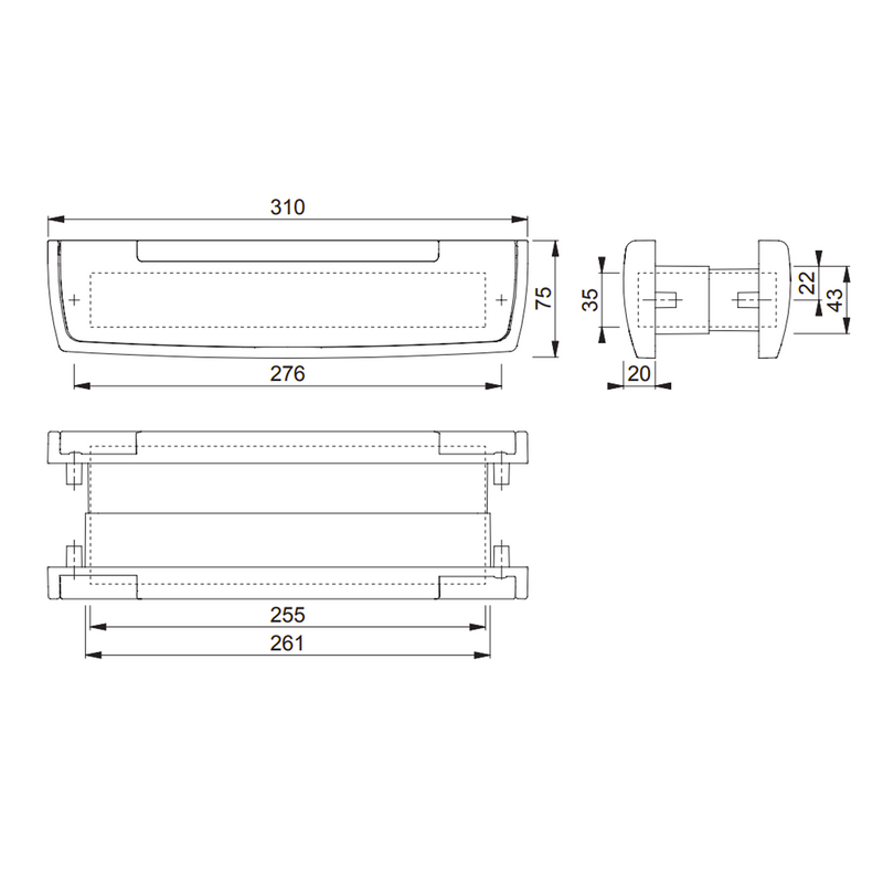 12" Arrone / Hoppe Heavy Duty Metal Letterbox For Upvc / Composite Doors