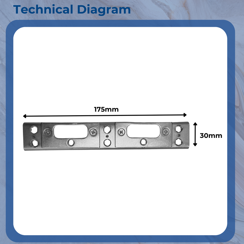 PLK32-19 Double Adjustable Silver Shootbolt Keep for uPVC and Timber Doors