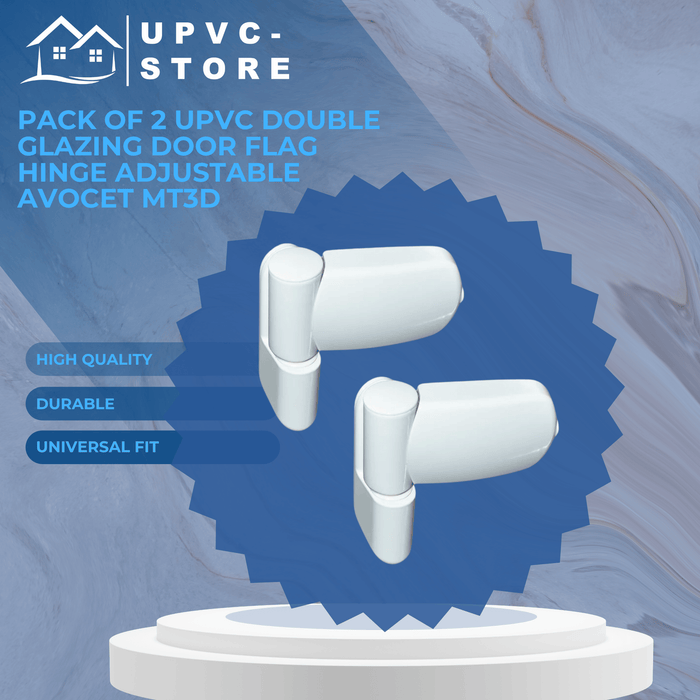 Pack of 2 uPVC Double Glazing Door Flag Hinge Adjustable Avocet MT3D