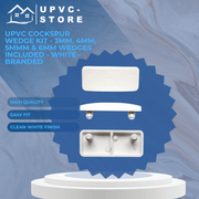 UPVC Cockspur Wedge Kit - 3mm, 4mm, 5mmm & 6mm Wedges included - White - Branded