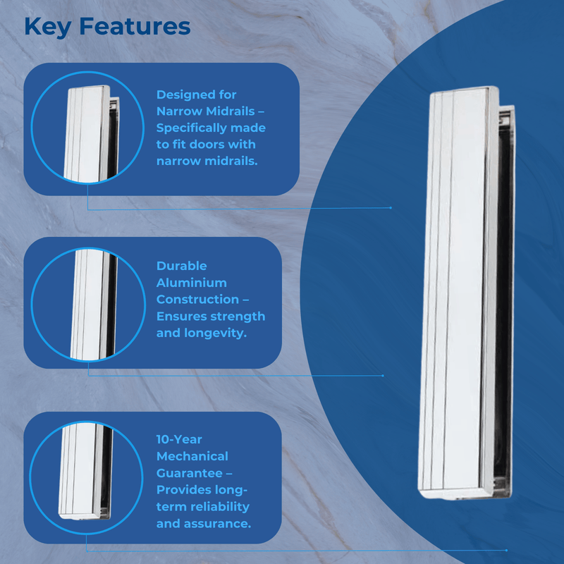 Yale 12'' Slimline Letterbox Metal Letter Plate Set UPVC Wood Door Paddock Slim
