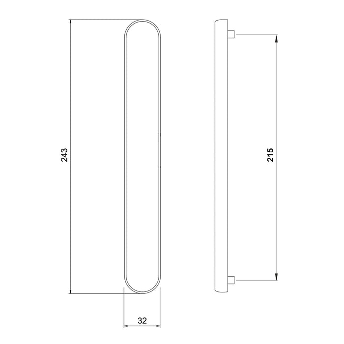 uPVC Door Handle Blank Plate French Doors Blanking Handle PVC 215mm Screw Centres
