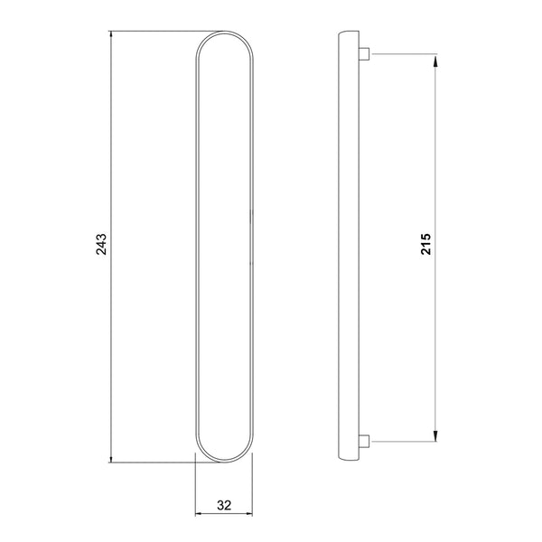 uPVC Door Handle Blank Plate French Doors Blanking Handle PVC 215mm Screw Centres