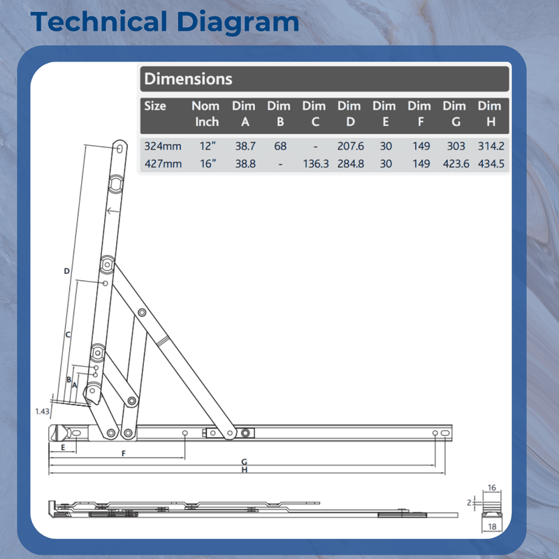 Egress Only Friction Stay Window Hinges – Emergency Escape & Secure Ventilation Solution 12" & 16" – 13mm & 17mm Stack Heights