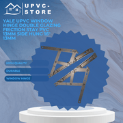 Yale uPVC Window Hinge Double Glazing Friction Stay PVC 13mm Side Hung 16" 13mm