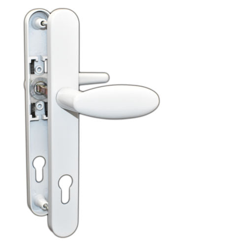 UPVC Door Handle Inline Lever / Pad Sprung 92mm PZ Double Glazing Pair Set PVC