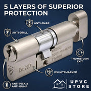 TS007 3 Star thumbturn cylinder anti-attack security features