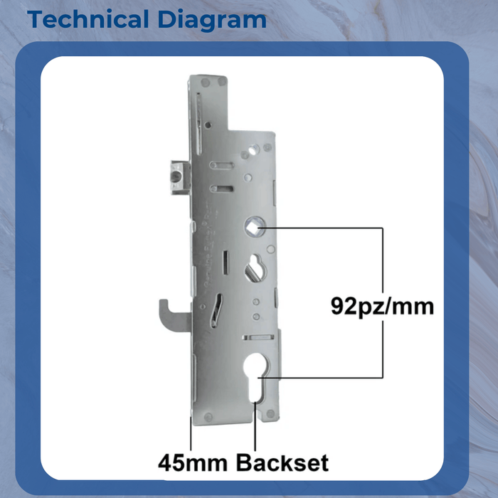 GENUINE FULLEX XL UPVC DOOR LOCK CENTRE CASE SINGLE SPINDLE 45MM